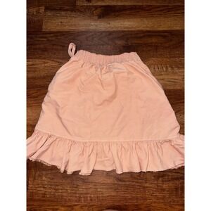 Anthropologie Pilcro Peach Ruffle Wrap Mini Skirt Smocked Back Boho Coral